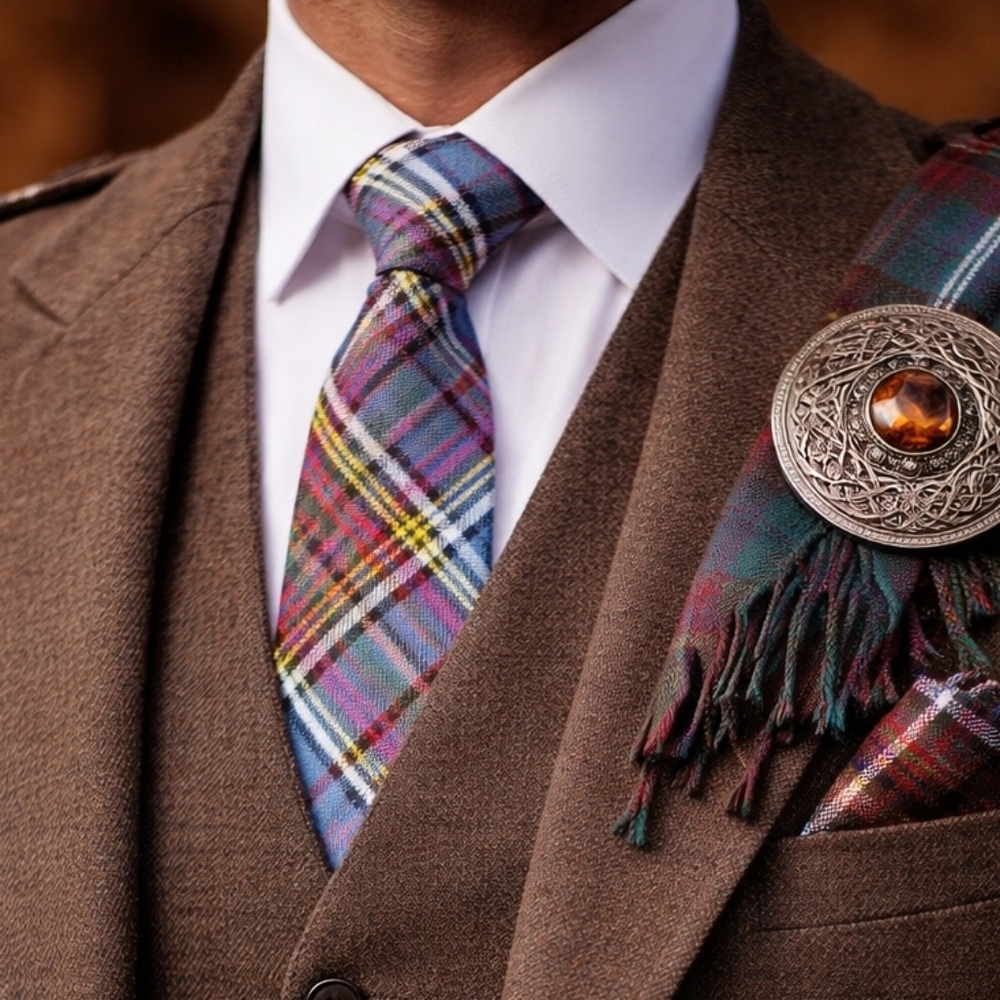 Highlander Collection By Lochcarron Plaid Men's NeckTie 100% wool